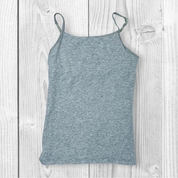 Old Navy Girls Gray Tank Top 10–12 Shelf Bra Adjustable Cotton Like New - Picture 1 of 8